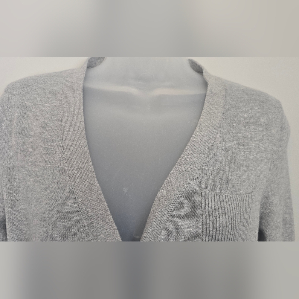 Gap Cardigan Small Button Front Elbow Pads Grandpa Sweater Cotton Gray Oversized - Picture 2 of 11